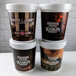 Set of 4 Stranger Things Season 3 Plastic Ice Cream Containers